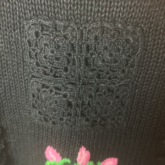 NWT Vintage Memphis Jones Floral Knit Cropped Sweater - Picture 2 of 7